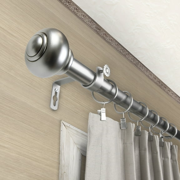InStyleDesign  Coiled 1 inch Diameter Adjustable Curtain Rod satin nickel 160 to 240 inches Silver Finish