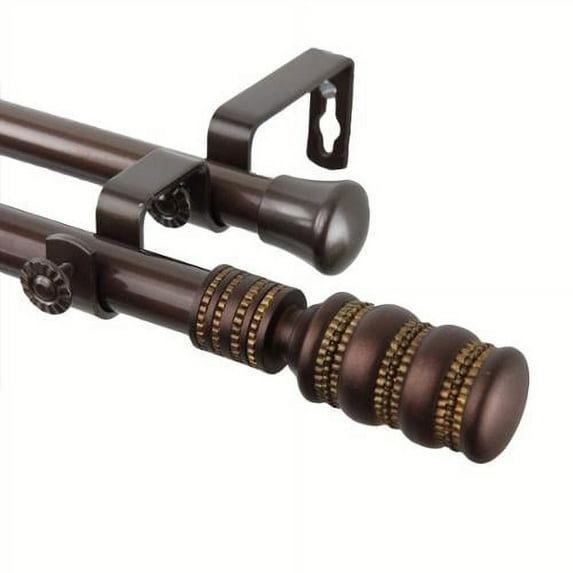 InStyleDesign Cork Adjustable Cocoa Curtain Rod Set 28 to 48 inches