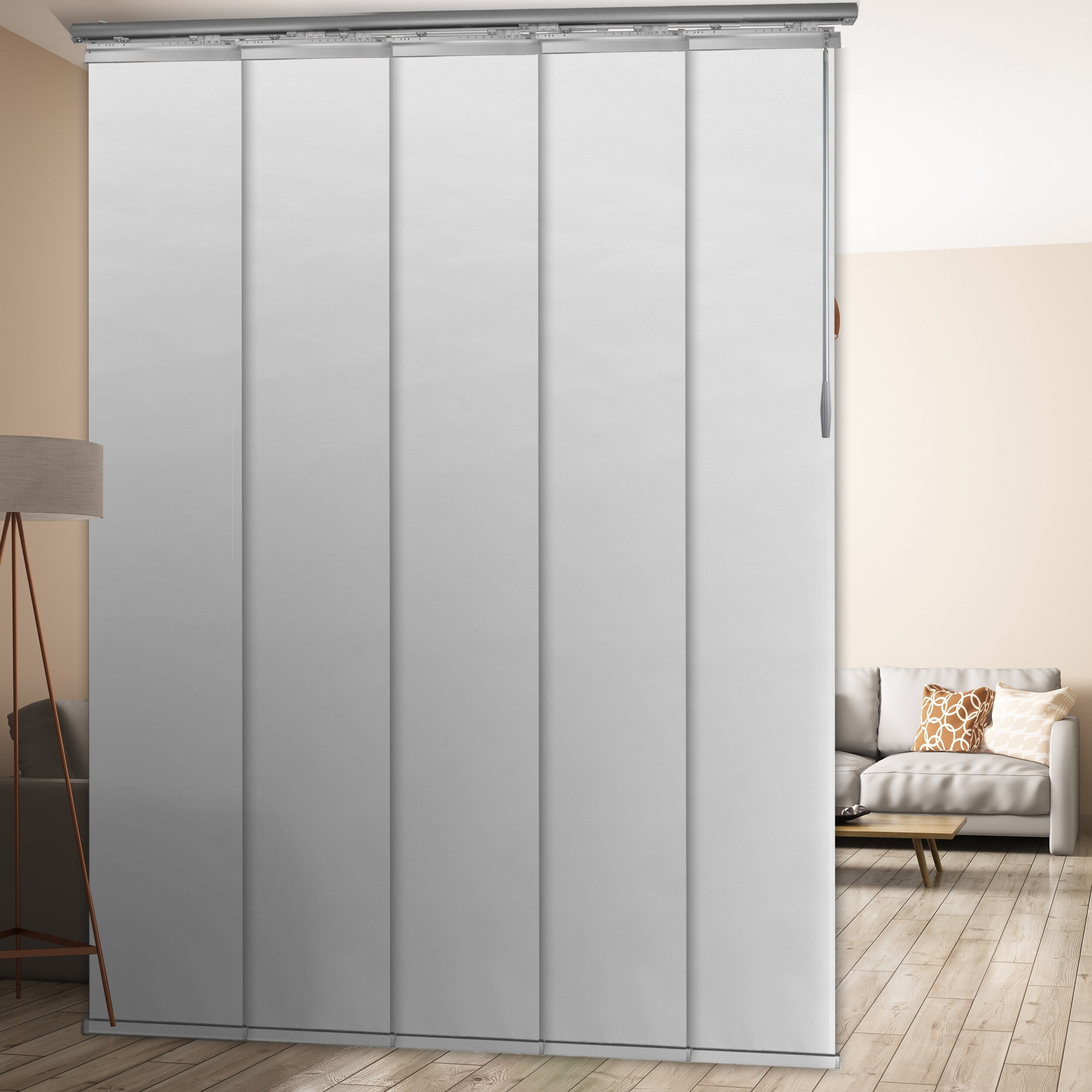 InStyleDesign Crossover White 5Panel Single Rail Panel Track / Room