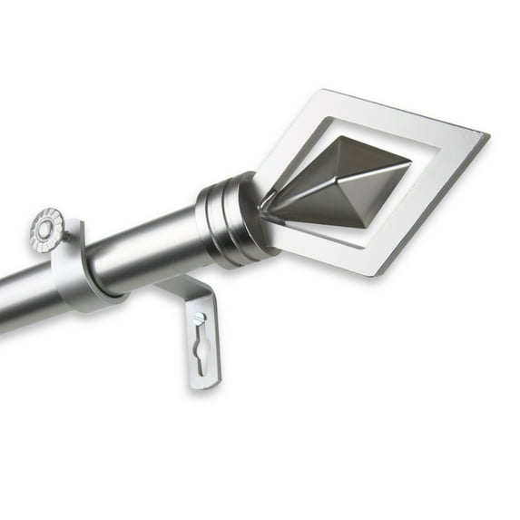 InStyleDesign Crystal Adjustable Curtain Rod satin nickel 66 to 120 inch Satin, Nickel Finish, Silver Finish