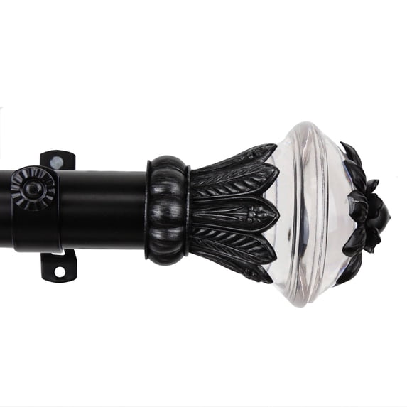 InStyleDesign Dawna 1.5" Custom Cut Length Curtain Rod (up to 16') Black 8 ft Black Finish