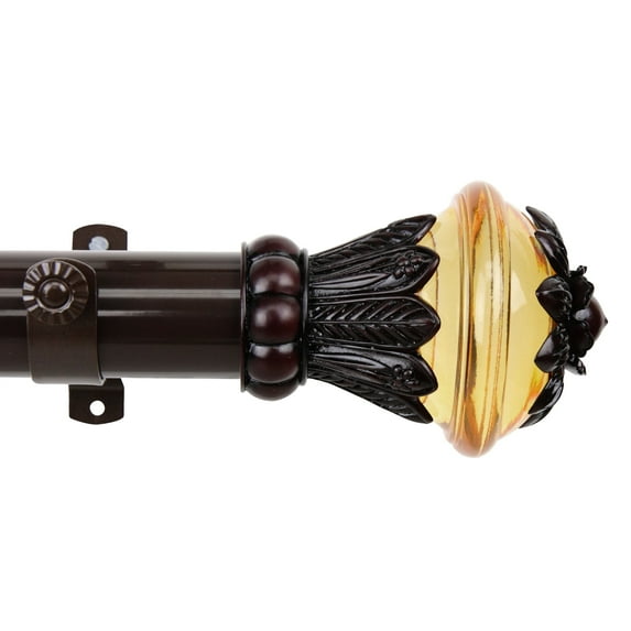 InStyleDesign Dawna 1.5" Custom Cut Length Curtain Rod (up to 16') Cocoa 13 ft Brown Finish