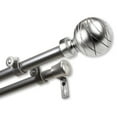 thumbnail image 1 of InStyleDesign  Desmond Adjustable Double Curtain Rod satin nickel 66-120 inch, 1 of 5