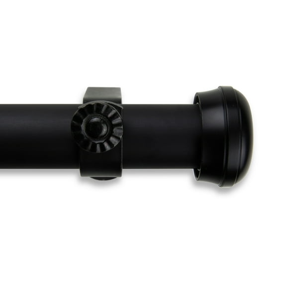 InStyleDesign Edison 1-inch Adjustable Drapery Rod 160-240 inch - 160 to 240 inch Black Black Finish