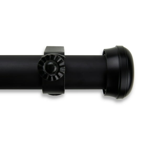 InStyleDesign  Edison 1-inch Adjustable Drapery Rod 160-240 inch - 160 to 240 inch Black Black Finish