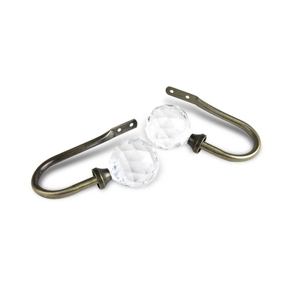 InStyleDesign Glitter Curtain Holdbacks (Set of 2) - n/a Antique Brass Brass Finish, Antique