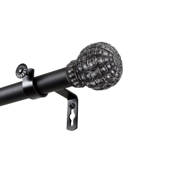 InStyleDesign Gradient 1 inch Diameter Adjustable Curtain Rod Black 120 to 170 inches Black Finish