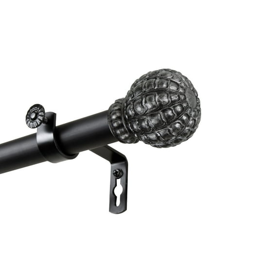 InStyleDesign  Gradient 1 inch Diameter Adjustable Curtain Rod Black 66 to 120 inches Black Finish