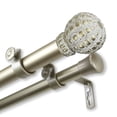 thumbnail image 1 of InStyleDesign  Gradient 1 inch Diameter Adjustable Double Curtain Rod Light gold 160 to 240 inches Gold Finish, 1 of 5
