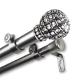 thumbnail image 1 of InStyleDesign  Gradient 1 inch Diameter Adjustable Double Curtain Rod satin nickel 66 to 120 inches Silver Finish, 1 of 5