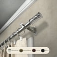 thumbnail image 1 of InStyleDesign Handle Adjustable Curtain Rod Satin Nickel 66 to 120 inches Silver Finish, 1 of 5