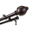 thumbnail image 1 of InStyleDesign  Jolene 1 inch Adjustable Double Curtain Rod Mahogany 160 to 240 inch Brown Finish, Mahogany Finish, 1 of 5