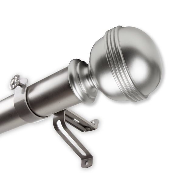 InStyleDesign  Jupiter 1.5" Custom Cut Length Curtain Rod satin nickel 23 ft Silver Finish