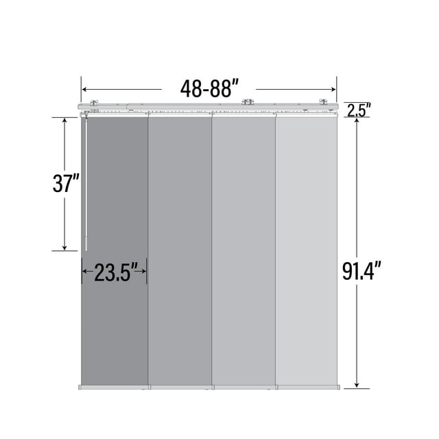 InStyleDesign Lacquer 4-Panel Single Rail Panel Track Extendable 48