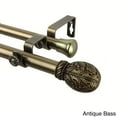 thumbnail image 1 of InStyleDesign  Laurel Adjustable Double Curtain Rod Antique Brass 66 to 120 inch Brass Finish, Antique, 1 of 5