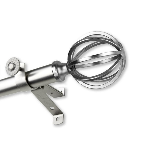 InStyleDesign Loop Adjustable Curtain Rod satin nickel 66 to 120 inch