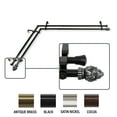 thumbnail image 1 of InStyleDesign  Lotus Corner Window Double Curtain Rod 13/16 inch dia. Black 66-120 inches Black Finish, 1 of 5