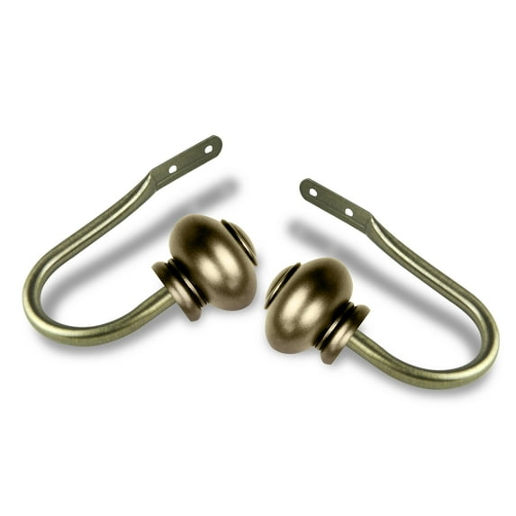 InStyleDesign Monroe Curtain Holdback Pair - n/a Antique Gold Brass Finish, Antique, Gold Finish