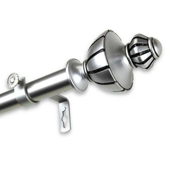 InStyleDesign Oden Adjustable Curtain Rod satin nickel 66 to 120 inch Satin, Nickel Finish, Silver Finish