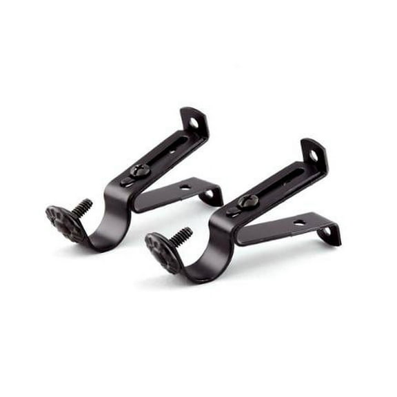 InStyleDesign Pair of Brackets for 3/4 inch Rod - n/a Black Black Finish