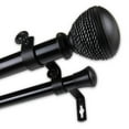 thumbnail image 1 of InStyleDesign  Plait 1 inch Diameter Adjustable Double Curtain Rod Black 160 to 240 inches Black Finish, 1 of 4