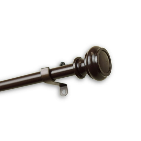 InStyleDesign  Pottery Adjustable Curtain Rod 7/16-Inch Cocoa 18-28 inch Brown Finish