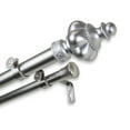 thumbnail image 1 of InStyleDesign  Revel 1 inch Diameter Adjustable Double Curtain Rod satin nickel 66 to 120 inches Silver Finish, 1 of 5