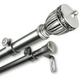 thumbnail image 1 of InStyleDesign  Risler 1 inch Diameter Adjustable Double Curtain Rod satin nickel 66 to 120 inches Silver Finish, 1 of 5
