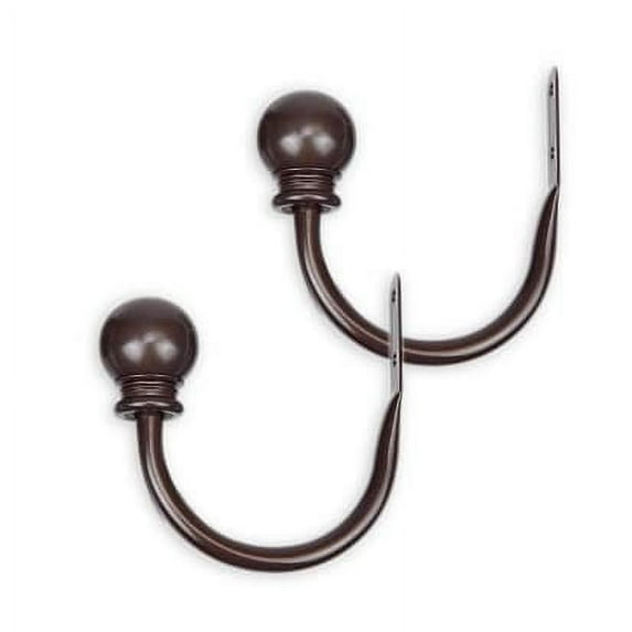 InStyleDesign Rosa Decorative Finial Holdback/Tieback (Pair) - n/a Cocoa Brown Finish