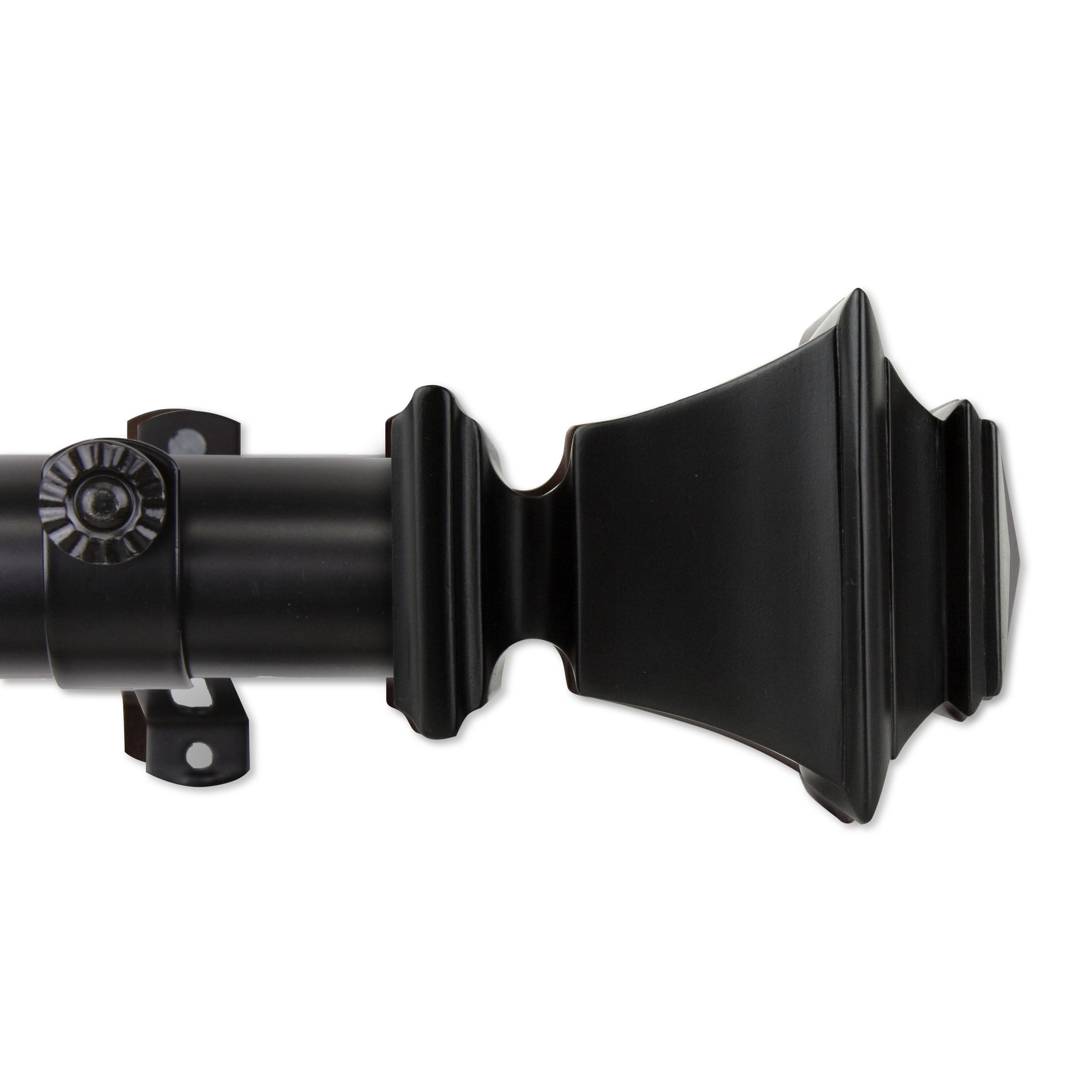 InStyleDesign  Schubert 1.5" Adjustable Curtain Rod 121 to 170 inches Black 115 to 165 inch Black Finish