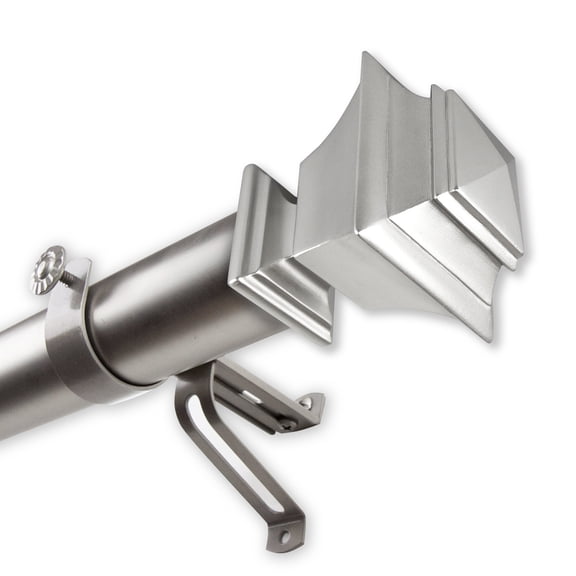 InStyleDesign  Schubert 1.5" Custom Cut Length Curtain Rod satin nickel 13ft Silver Finish