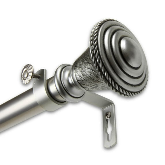 InStyleDesign Sheridan 1 inch Diameter Adjustable Curtain Rod satin nickel 160 to 240 inches Silver Finish