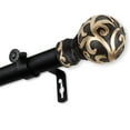 thumbnail image 1 of InStyleDesign  Silvanus 1 inch Diameter Adjustable Curtain Rod Black 28 to 48 inches N/A, 1 of 5