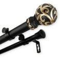 thumbnail image 1 of InStyleDesign  Silvanus 1 inch Diameter Adjustable Double Curtain Rod Black 28 to 48 inches Black Finish, 1 of 5