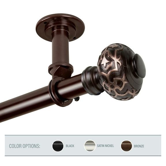 InStyleDesign  Sycamore 1 inch Dia. Ceiling Curtain Rod/ Room Divider bronze 120 to 170 inches Bronze Finish