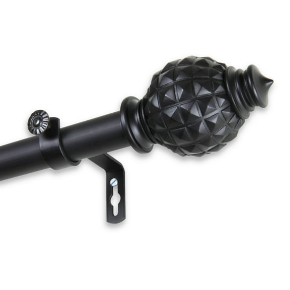 InStyleDesign  Thalia Adjustable Curtain Rod Black 28 to 48 inches Black Finish