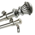 thumbnail image 1 of InStyleDesign  Trinity 1 inch Diameter Adjustable Double Curtain Rod satin nickel 120 to 170 inches Silver Finish, 1 of 4