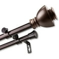 thumbnail image 1 of InStyleDesign  Tristan Adjustable Double Curtain Rod Cocoa 66-120 inch, 1 of 5