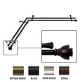 thumbnail image 1 of InStyleDesign  Tristan Corner Window Double Curtain Rod 13/16 inch dia. Black 48-84 inches N/A, 1 of 4