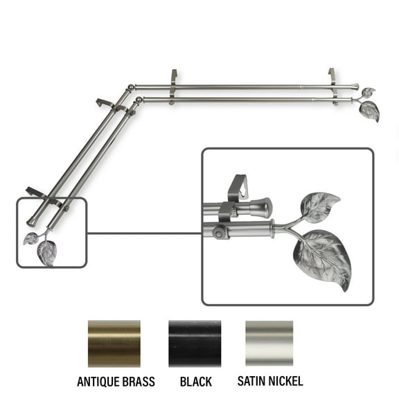 InStyleDesign  Vine Corner Window Double Curtain Rod 13/16 inch dia.