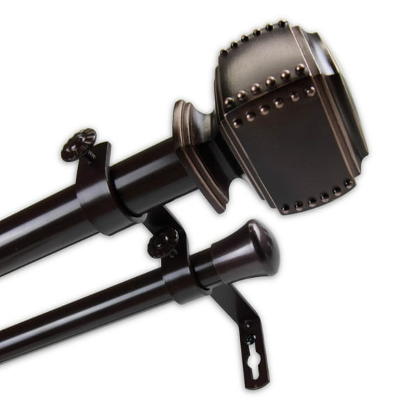 InStyleDesign  Xavier 1 inch Diameter Adjustable Double Curtain Rod