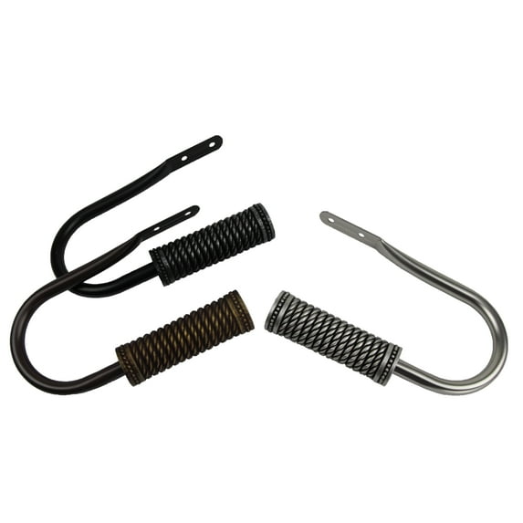 InStyleDesign Yarn Curtain Holdback Pair - n/a Cocoa Brown Finish