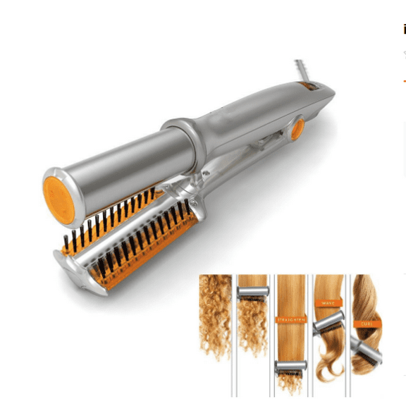 InStyler 2 in 1 Hair Curler Straighter Rotating Iron for Hair Curling and Straighting, Professional Hot Brush Styler Irons Hairdressing Tool with Adjustable