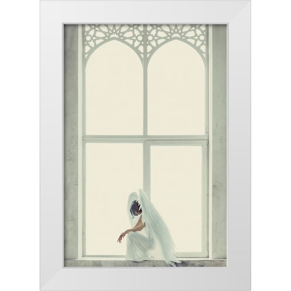 InTheMoment 13x18 White Modern Wood Framed Museum Art Print Titled - Windows of Angel II