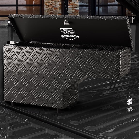 InTimesAuto All Metal Swing Truck Bed Tool Box for 1999-2016 Ford F-250 F-350 Super Duty Driver Side, Rotatable Aluminum Storage Case Toolbox with Keyless Combination Lock for Off-Road Enthusiasts.