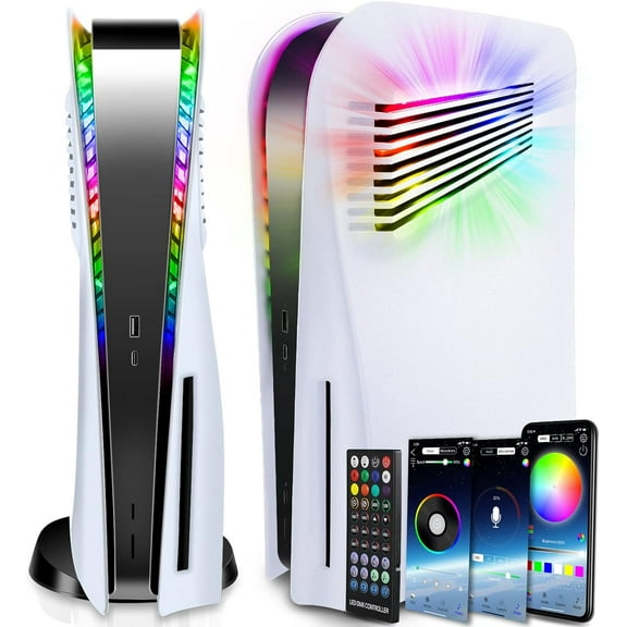 InTrans PS5 LED Light Ring Console Cover with Ventilation for PlayStation 5, Multicolor