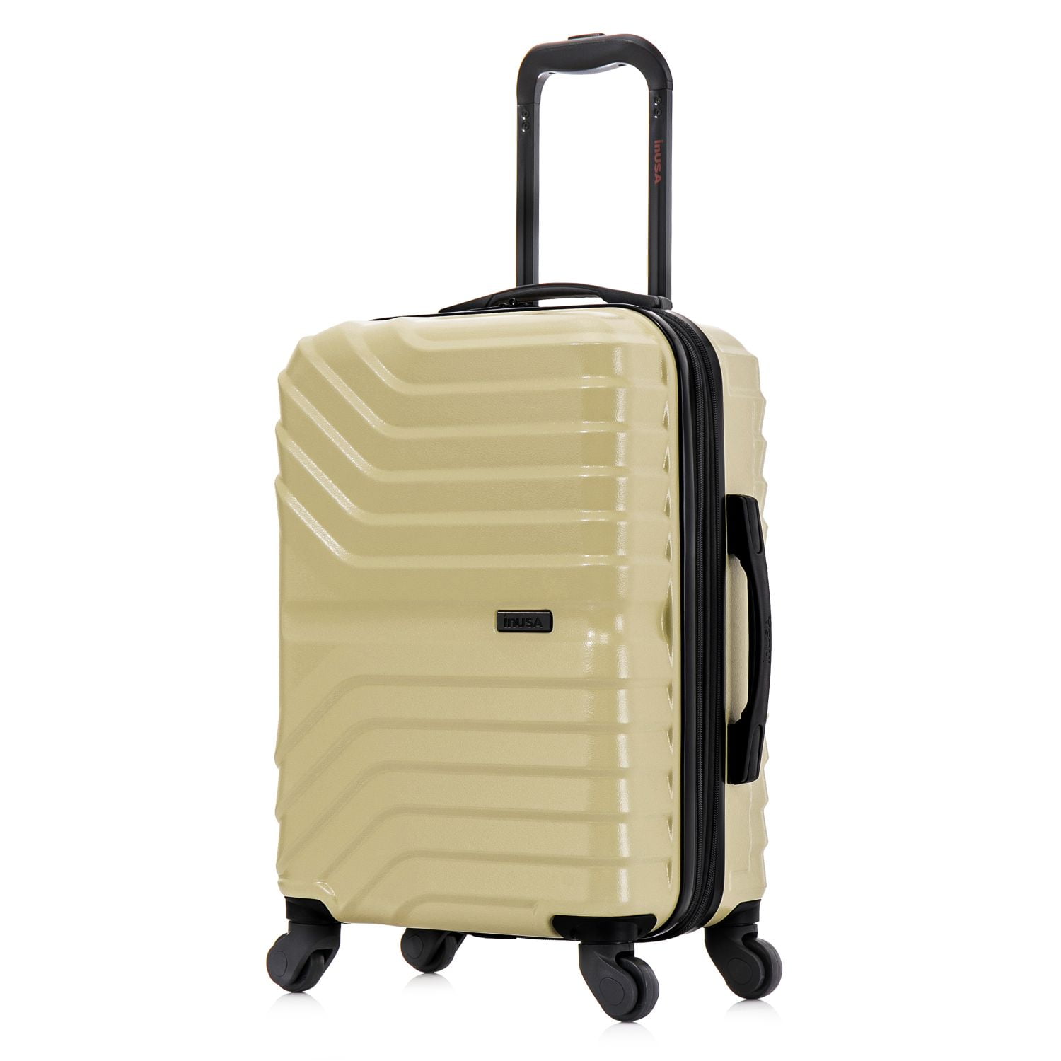 InUSA AURUM 20" Hardside Lightweight Carry On Luggage with Spinner Wheels, Handle and Trolley, Champagne