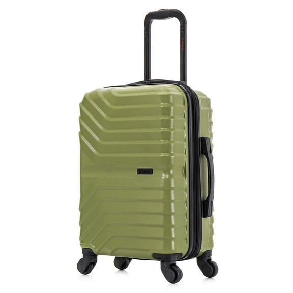 InUSA AURUM 20" Hardside Lightweight Carry On Luggage with Spinner Wheels, Handle and Trolley, Green