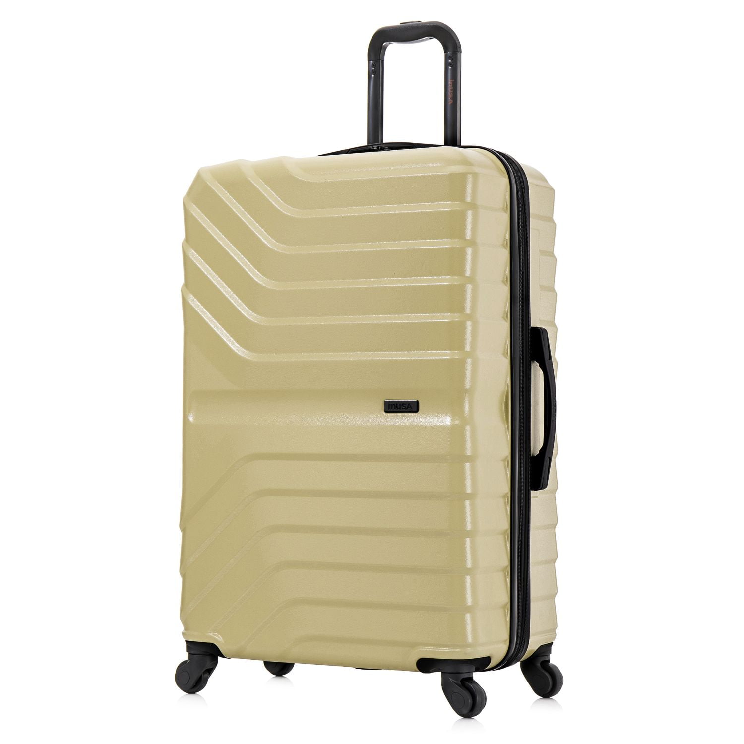 InUSA AURUM 28" Hardside Lightweight Checked Luggage with Spinner Wheels, Handle and Trolley, Champagne
