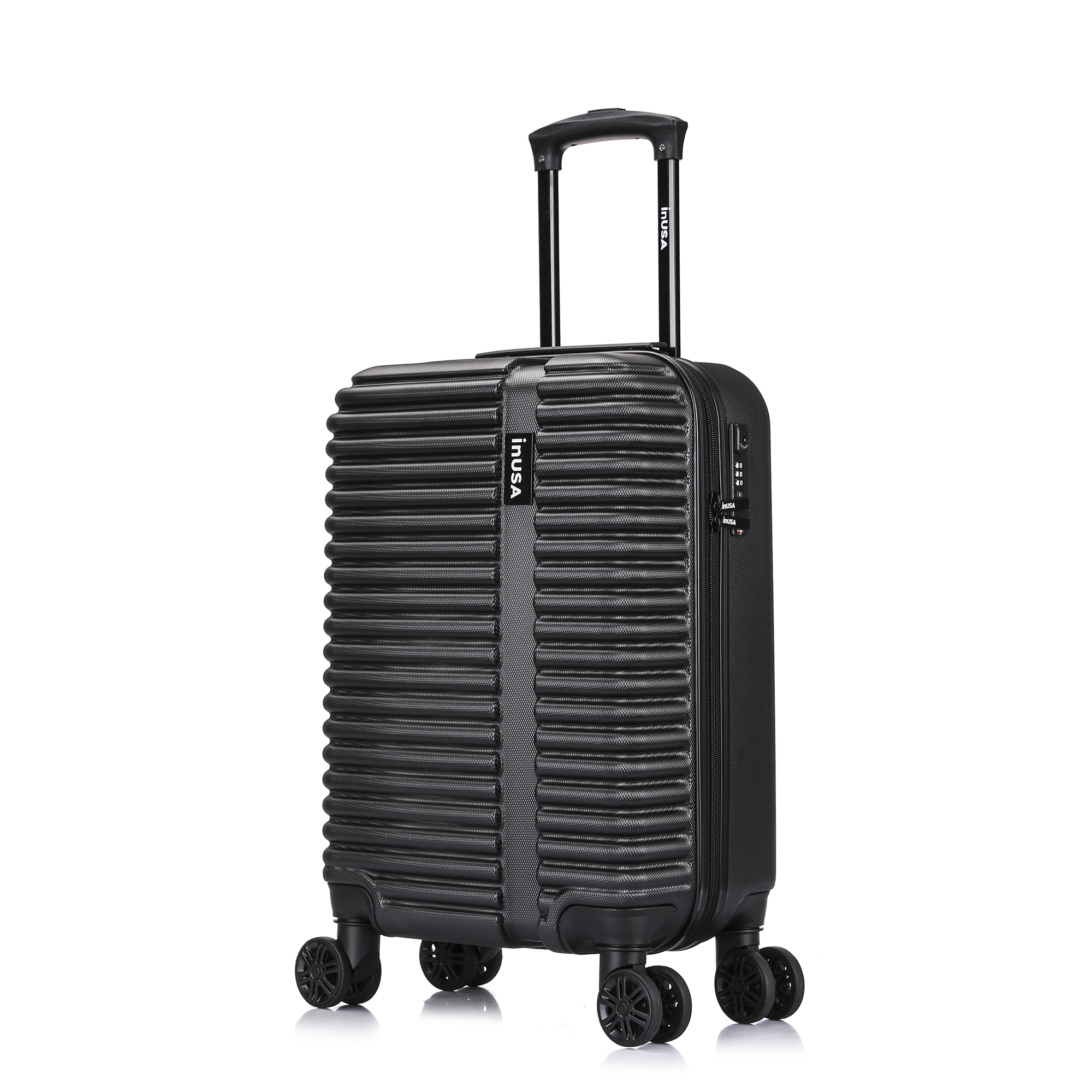 InUSA Ally 20" Hardside Lightweight Luggage with Spinner Wheels, Handle and Trolley, Black - image 1 of 13